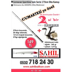 At-Çek seti Spin -Shimano 4000 ax - Cormoran 270 cm